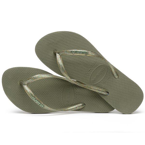 Havaianas Slim Logo Metallic Green