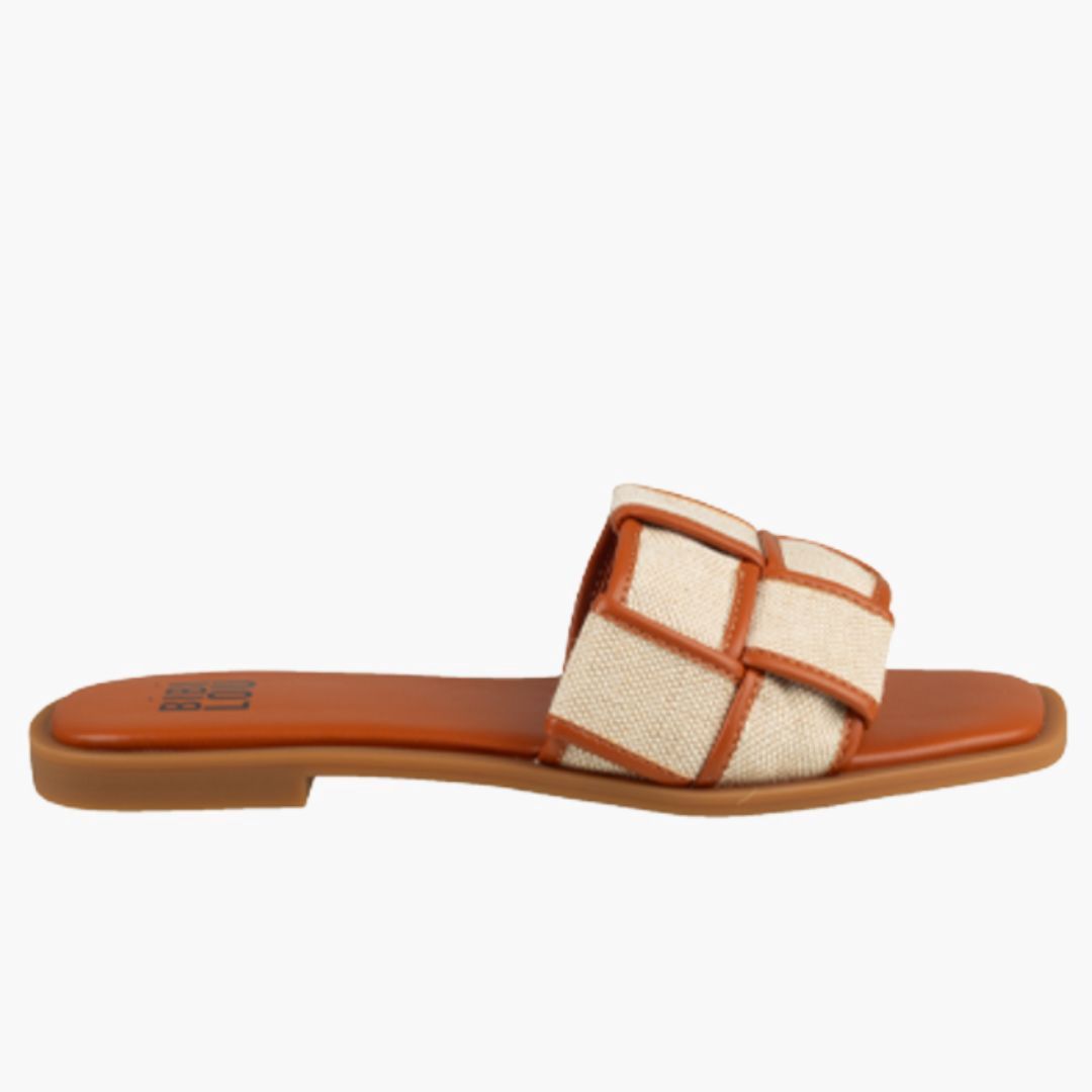 Bibi Lou Vlecht Slipper-Cuero