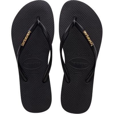 Havaianas Slim Logo Metallic Black-Gold