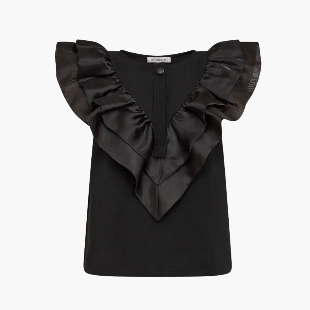 Co&#39;couture BethanyCC Frill Top-Black