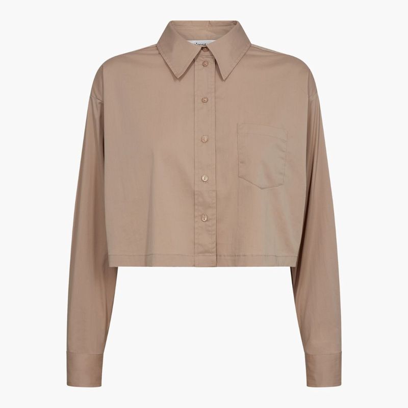 Co&#39;couture CottonCC Crisp Crop Shirt-Beige