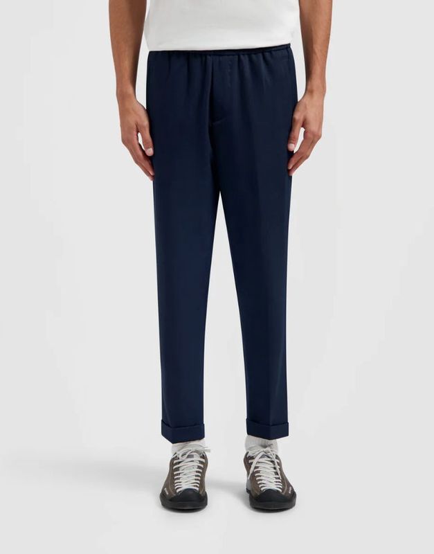Olaf Slim Elasticated Trousers Navy