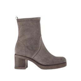 Gabor Taupe suede enkellaarsje Crepezool 52.851.30
