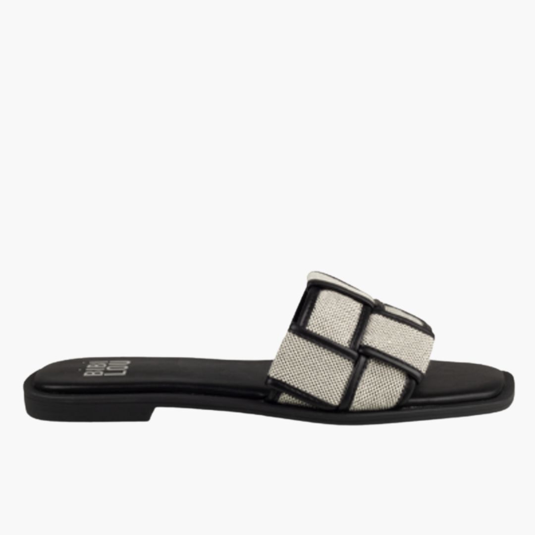 Bibi Lou Vlecht Slipper-Negro