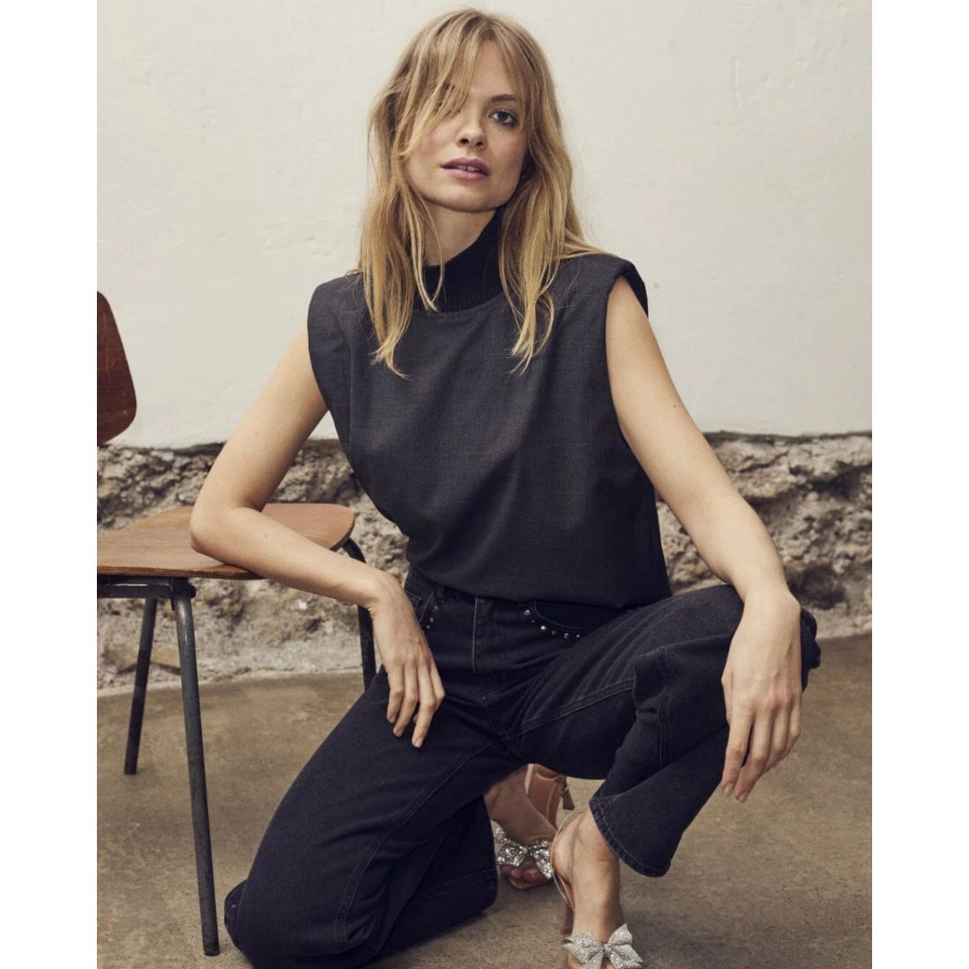 Co&#39;couture KayaCC Rib Turtleneck vest Antracite