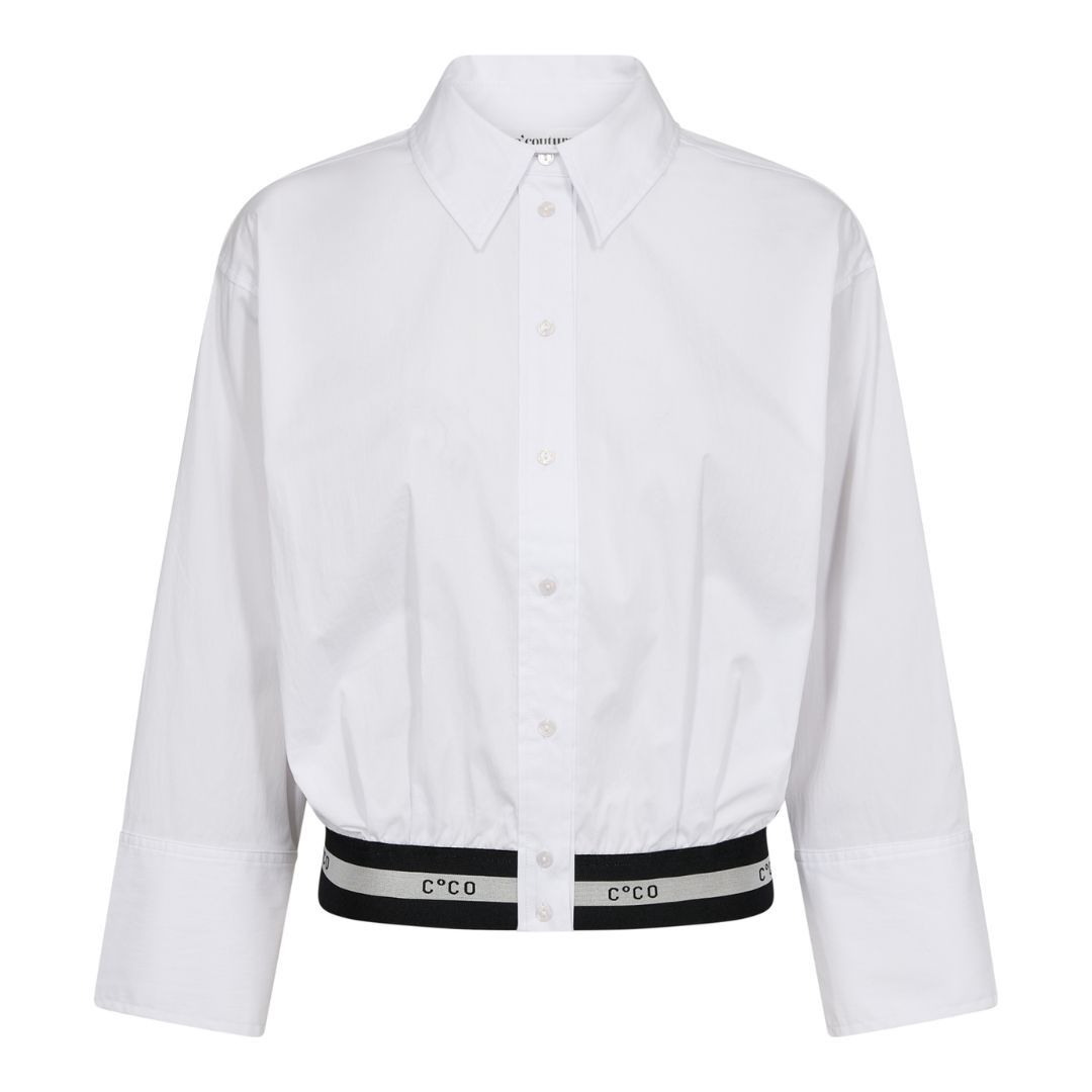 Co&#39;couture CottonCC Crisp Logo Crop Shirt Wit