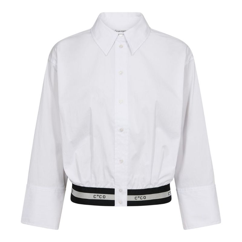 Co&#39;couture CottonCC Crisp Logo Crop Shirt Wit