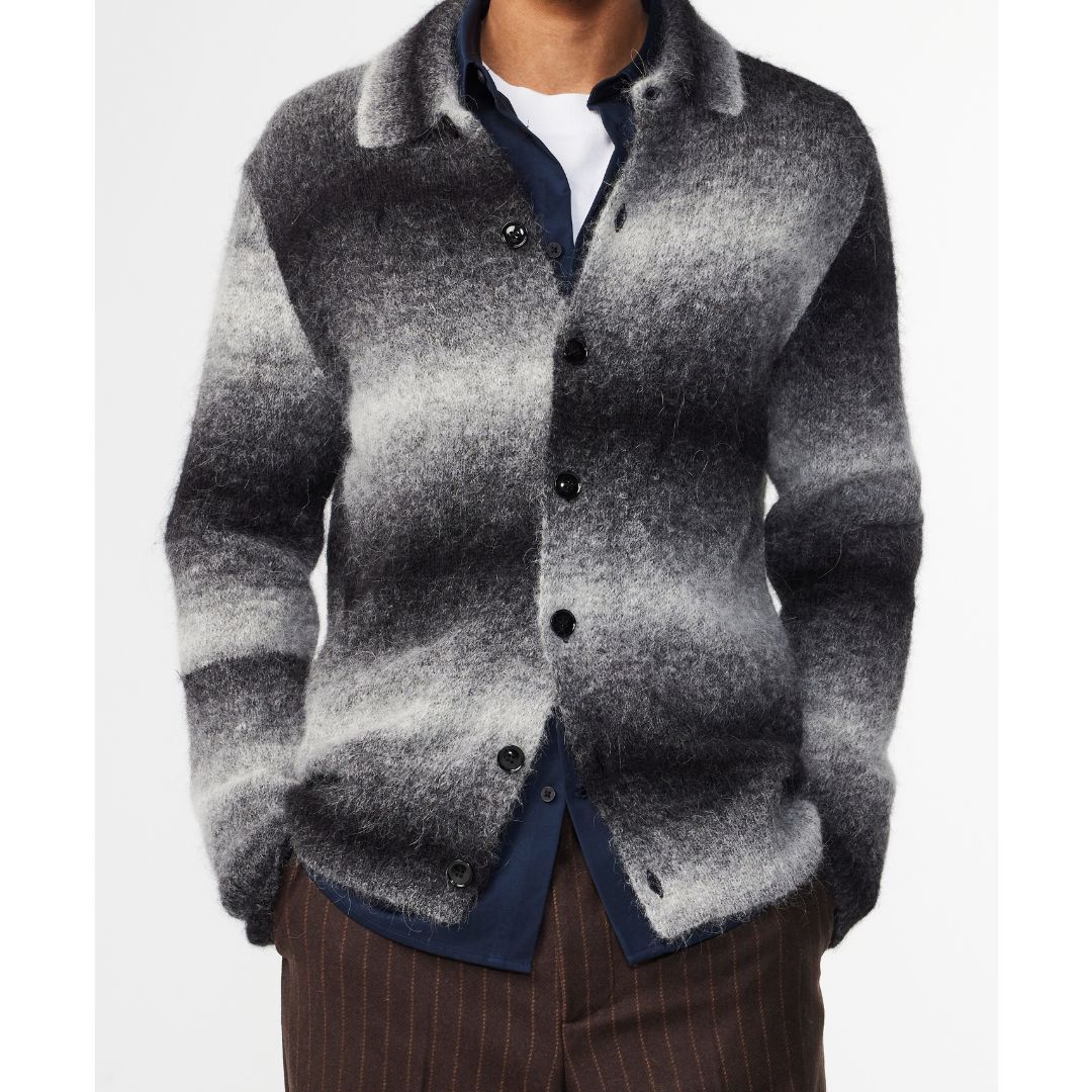 NN07 Alfie Polo cardigan 6656 Light grey multi