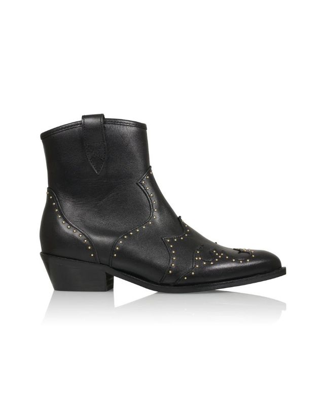 DWRS Lyon Studs zwart leer Westernboot