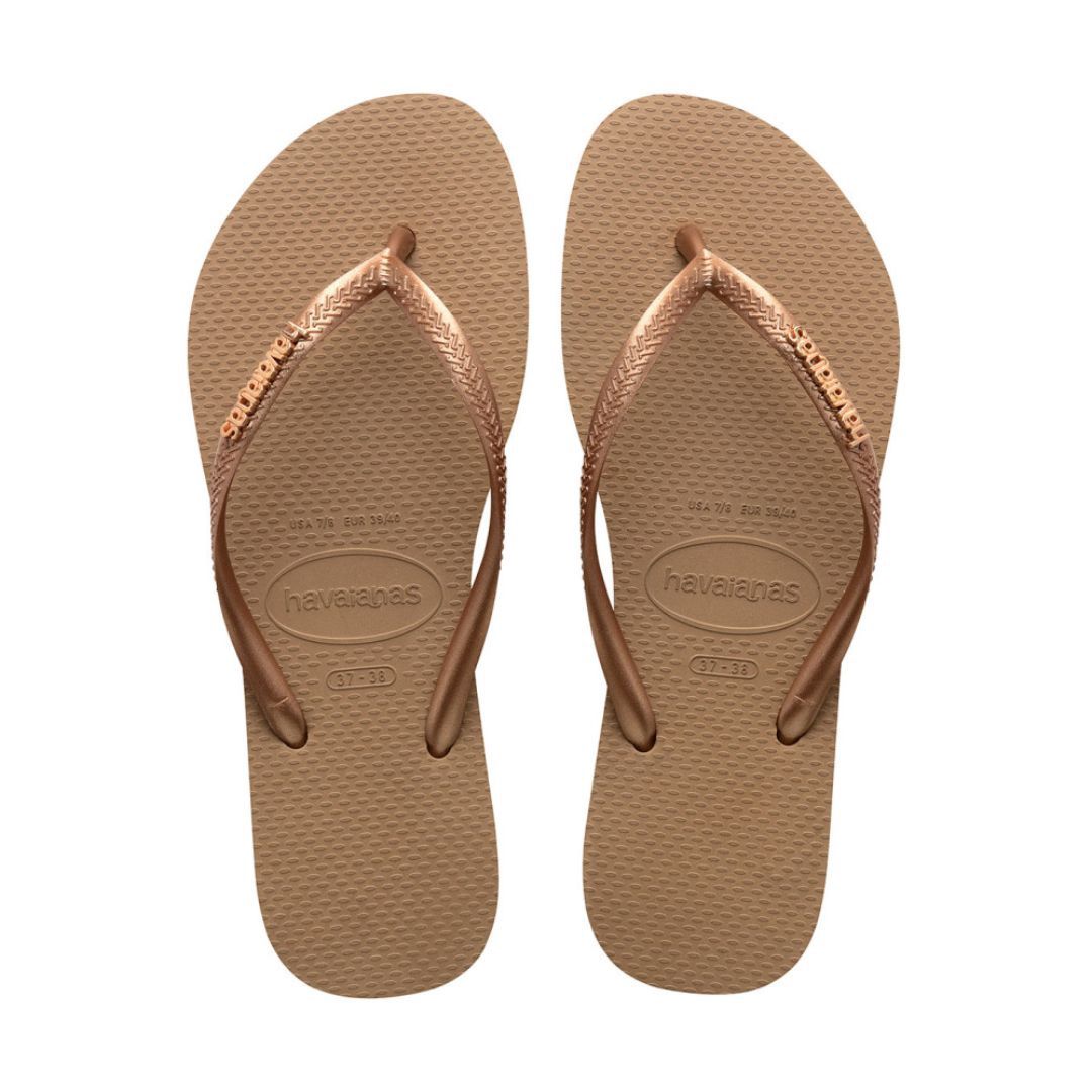Havaianas Slim Logo Metallic Rose Gold, Maat: 37