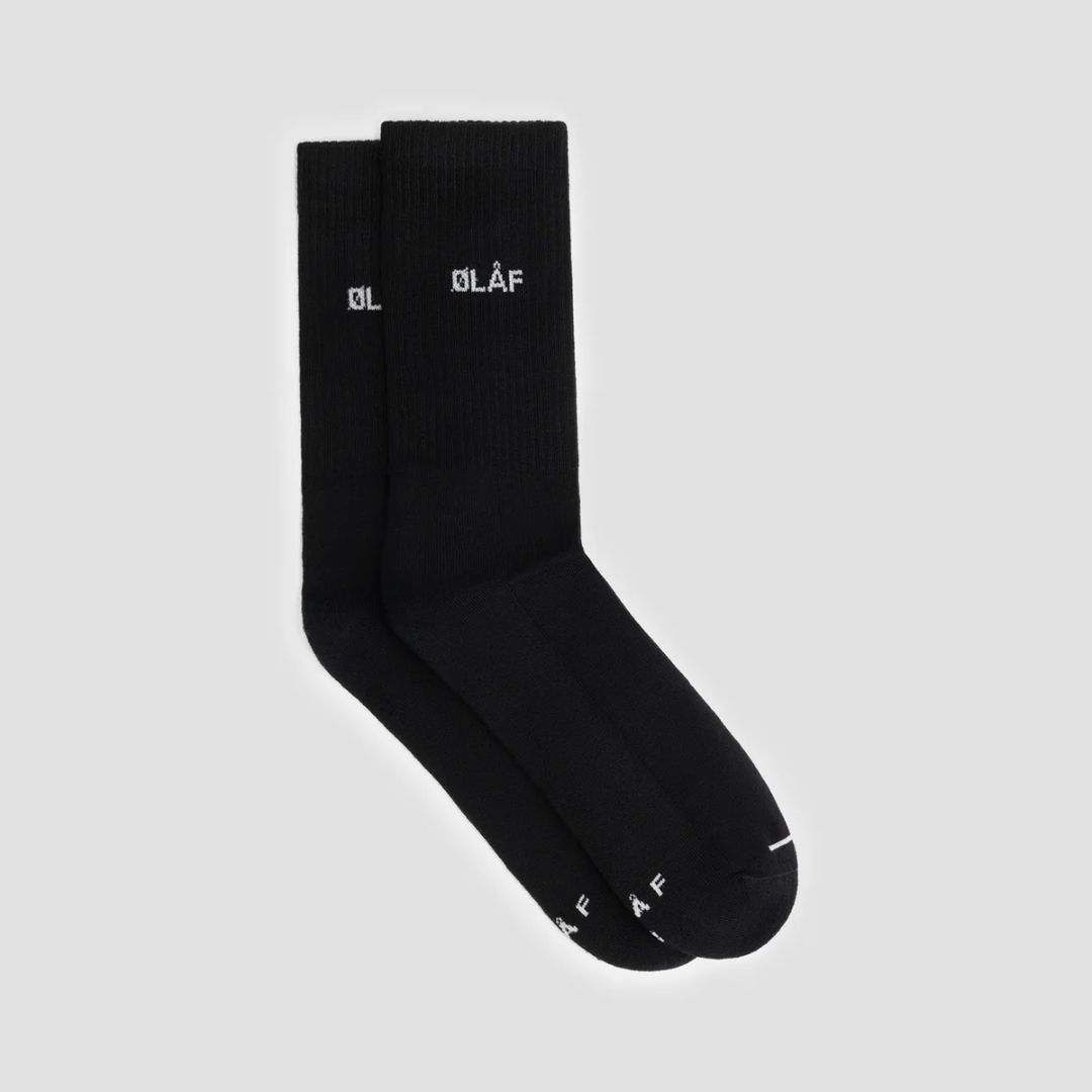 Olaf Mini Logo Socks Black White