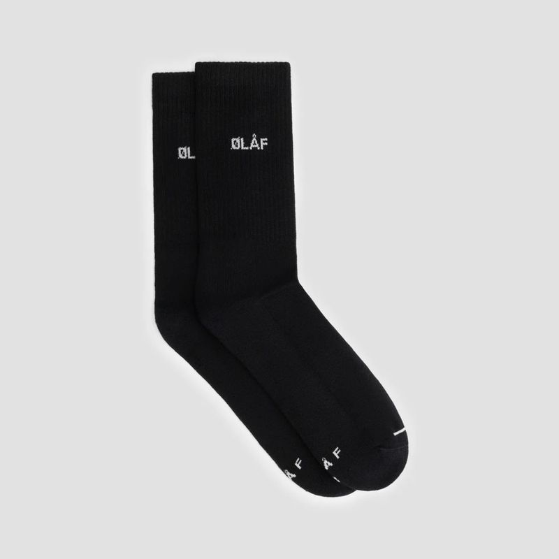 Olaf Mini Logo Socks Black White