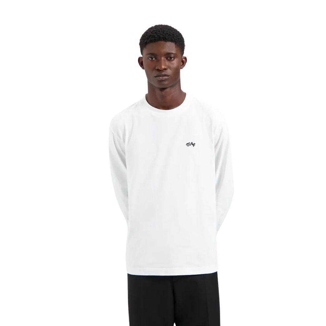 Olaf Signature Tee LS Optical White, Maat: S