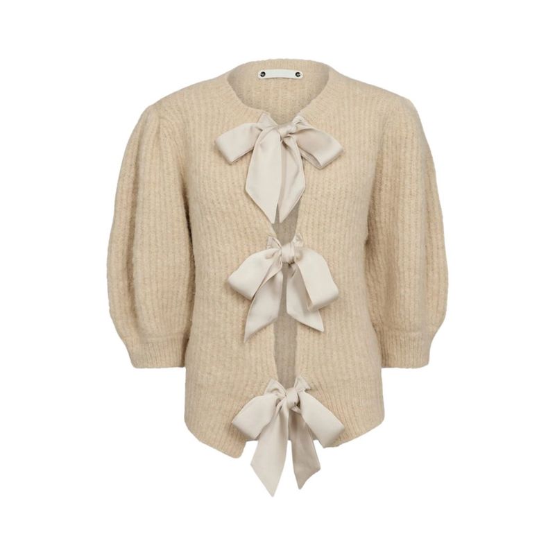 Co&#39;couture CoralieCC Bow Rib Cardigan Bone