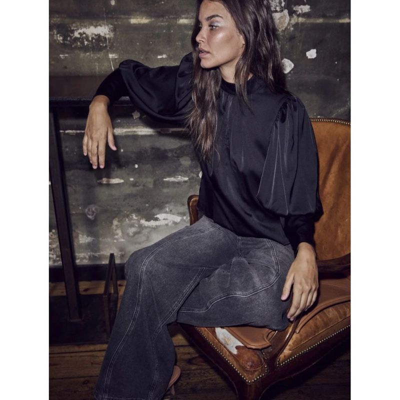 Co&#39;couture AdnaCC Open Back Blouse Black