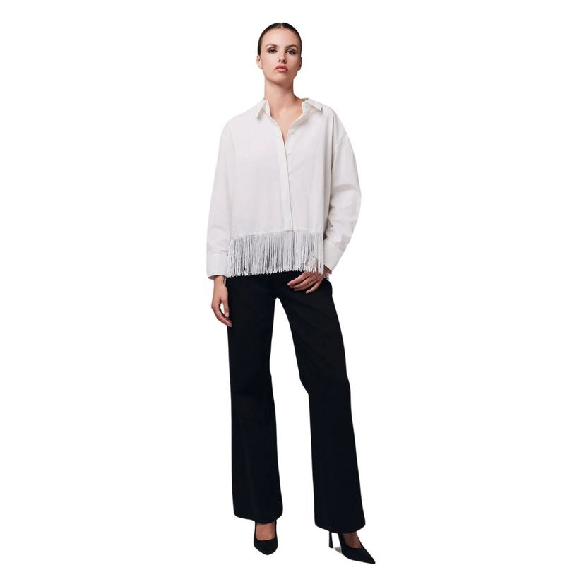Iben White Fringe Shirt