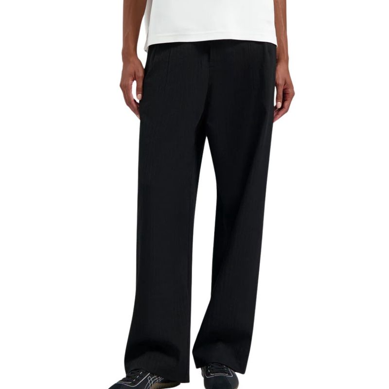 Olaf Women Pinstripe Barel Leg Pant Black White