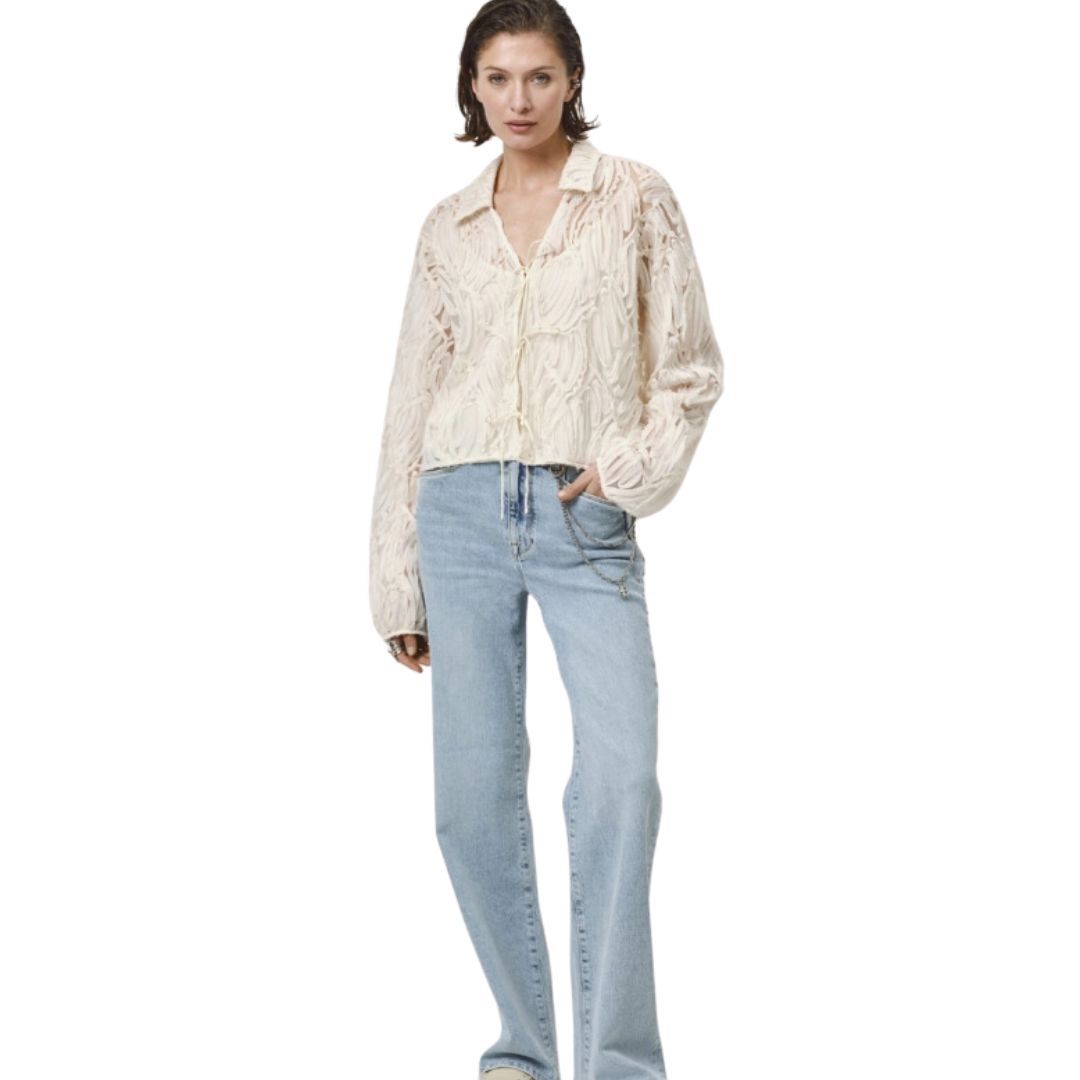 Dante 6 Jace ribbon lace blouse Ecru