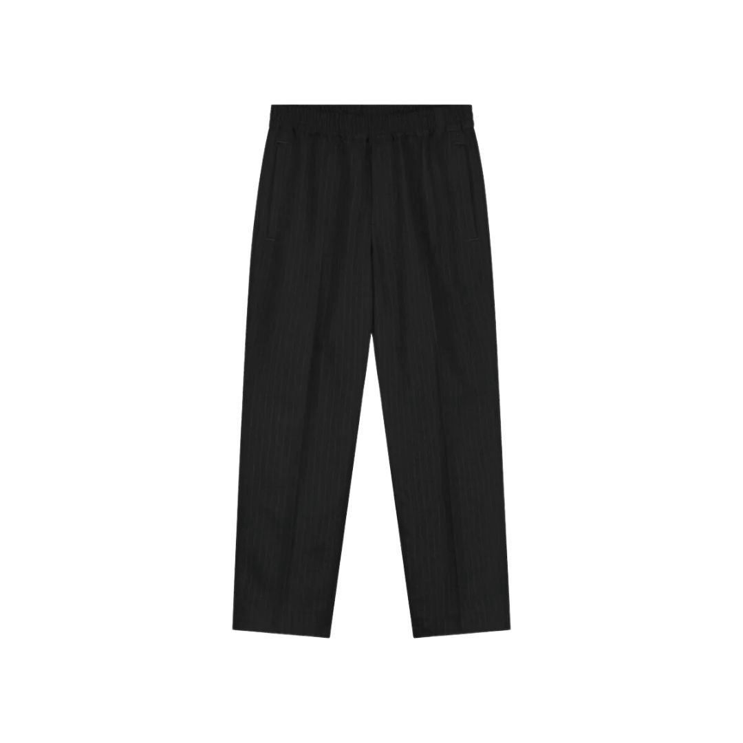 Olaf Pinstripe Slim Elasticated Trouser Black