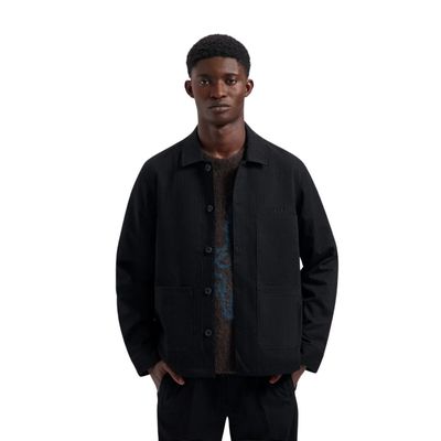Olaf Pinstripe Workwear Jacket Black