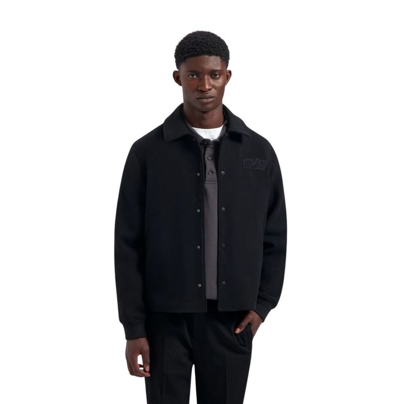 Olaf Wool Varsity Coach Jacket Black