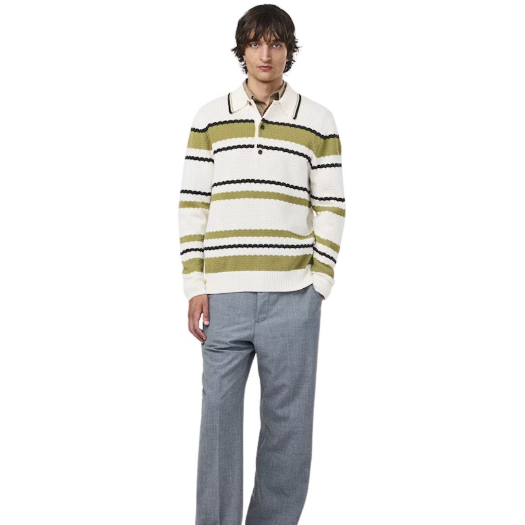 NN07 Alfie Cotton Polo 6636 Ivory, Maat: S