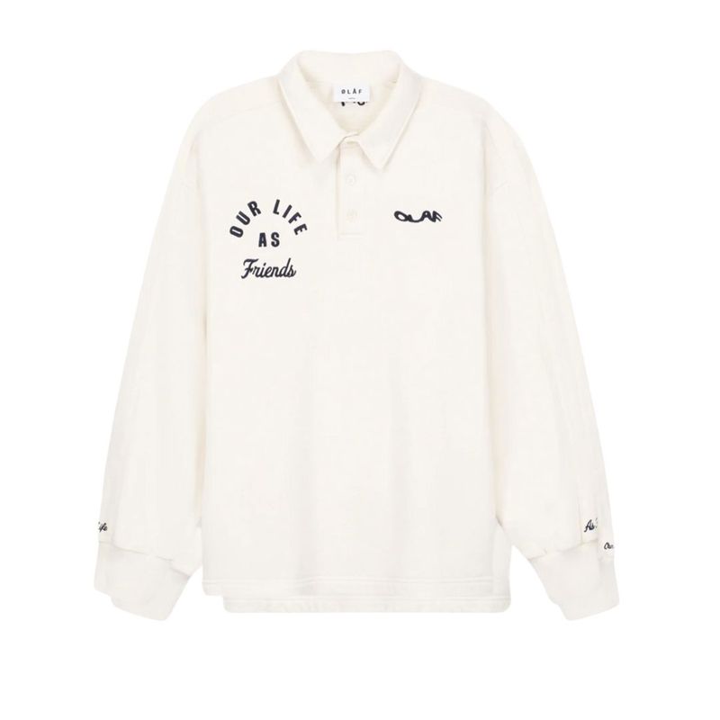 Olaf Varsity Polo Sweat Off White