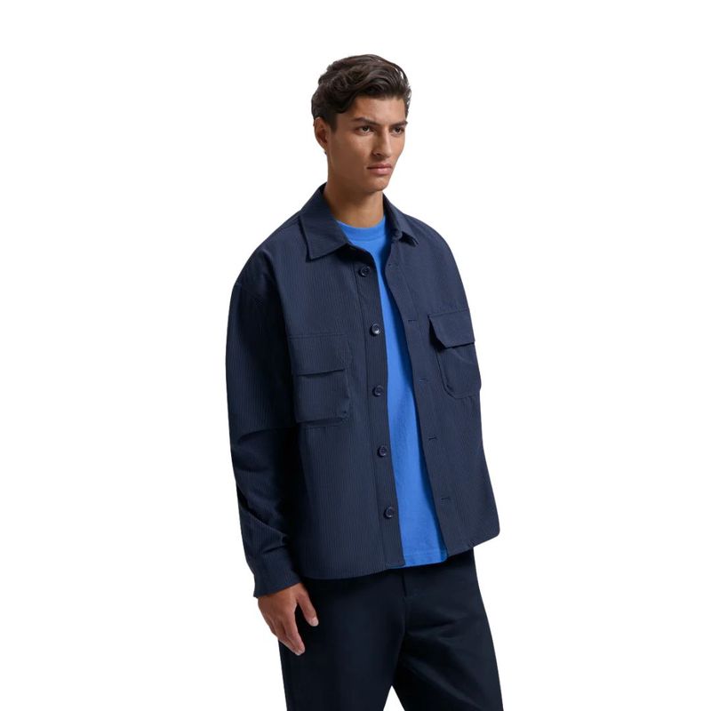 Olaf Bonded Pocket Overshirt LS Navy