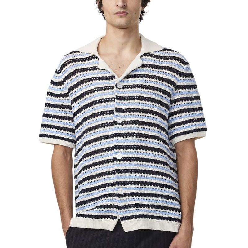 NN07 Henry SS 6636 Navy Stripe, Maat: S