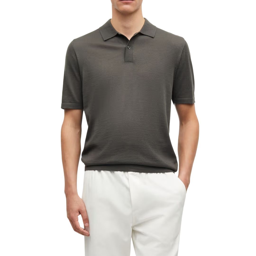 Samsoe Samsoe Sarowan  knit polo 15477 Beluga, Maat: S