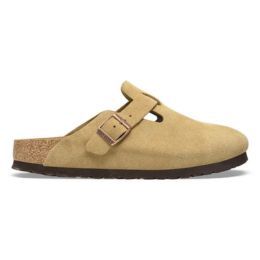 Birkenstock Boston Suede Leather Latte Cream, Maat: 36