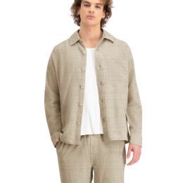 Law of the Sea Leaf Jaquard shirt Feather Gray