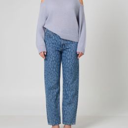 Dante6 Axelle leopard straight jeans Washed Blue
