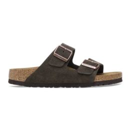 bruin suede birkenstock met 2 gespen