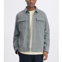 Law of the Sea Cloud knitted Check Shirt Denim Blue
