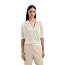 Olaf Sun Knitted Polo Top Buttermilk