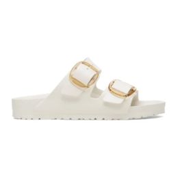 dames slipper in beige met 2 grote gespen