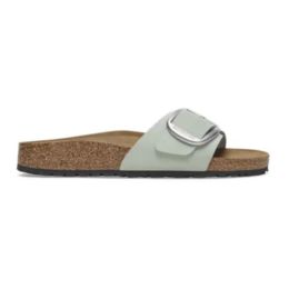 birkenstock grijs met grote zilvere gesp