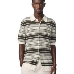 NN07 Nolan Polo Cardigan 6686 Green Stripe