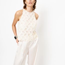 Dante6 Corin sequins relaxed fit tank top Butter Cream, Maat: 34