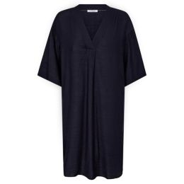 Co'couture CarynCC Pleat Tunic Dress Navy, Maat: XS