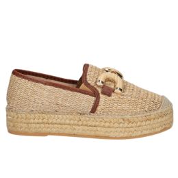 Viguera Espadrilles Loafer Plateau vlecht Natural, Maat: 37