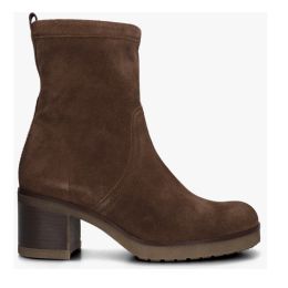 Gabor Bruin suede enkellaarsje Crepezool 52.851.41