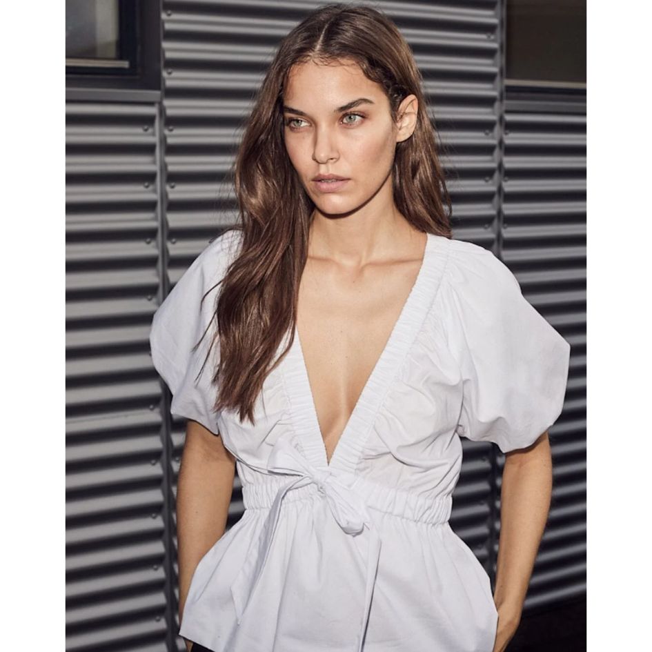 Haute L&#39;Amitié Puffy butterfly top White