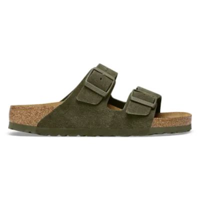 groen suede slipper 2 banden
