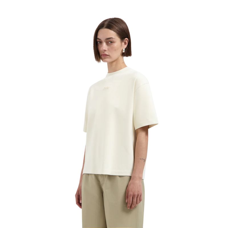 Olaf Hussein dames Retro Logo Boxy Tee Off White