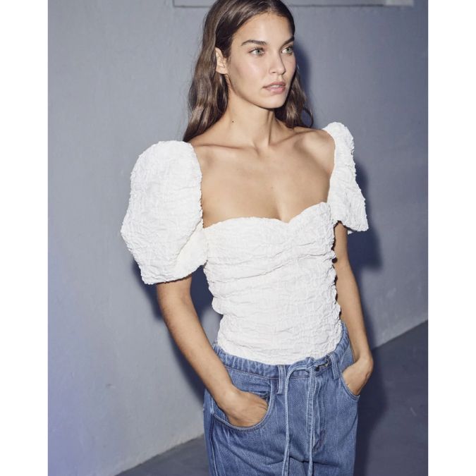 Haute L&#39;Amitié Dazzy dames top Wit, Maat: XS