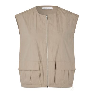 een beige dames bodywarmer/vest
