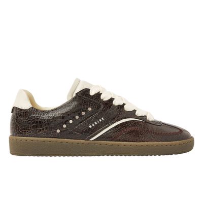 donker bruine lak sneaker voor dames