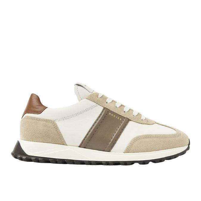 heren sneaker met beige en wit